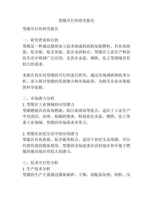 型煤可行性研究报告