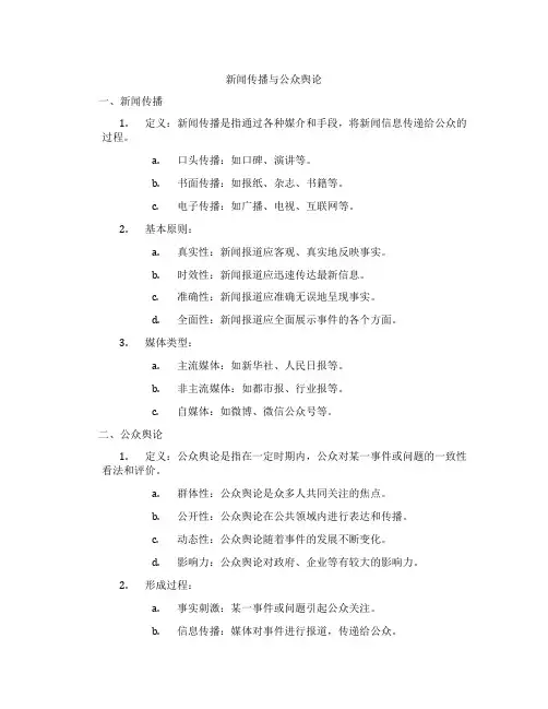 新闻传播与公众舆论