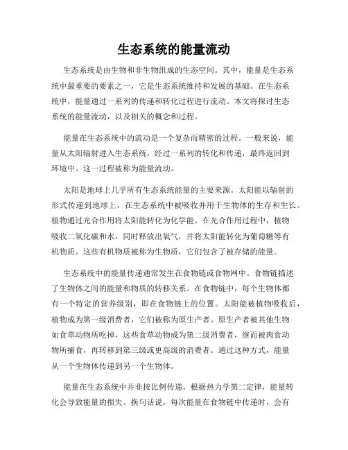 生态系统的能量流动