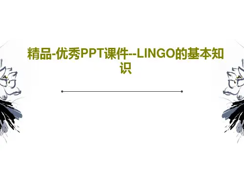 精品-优秀PPT课件--LINGO的基本知识共17页文档