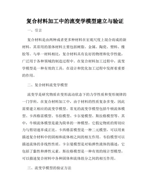 复合材料加工中的流变学模型建立与验证