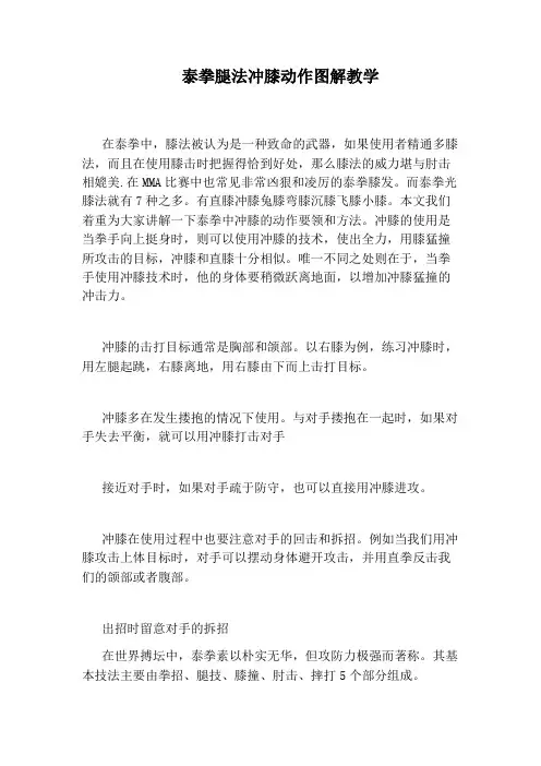 泰拳腿法冲膝动作图解教学
