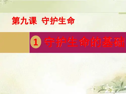 新人教版七年级道德与法治上册第九课第1框《守护生命》课件