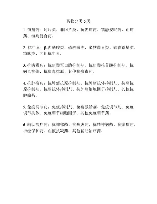药物分类6类