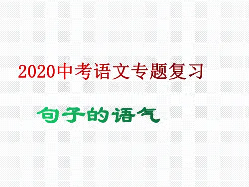 2020中考  语文专题复习 ： 句子的语气  (共13张PPT)