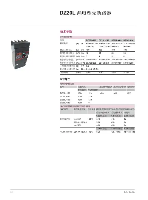 DZ20L 漏电塑壳断路器