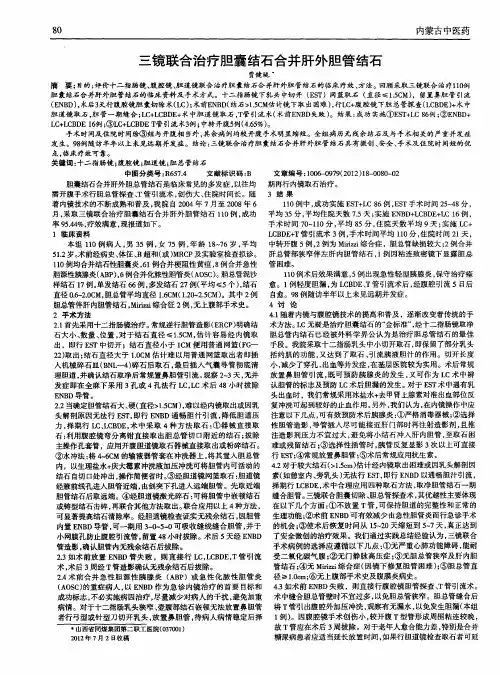 三镜联合治疗胆囊结石合并肝外胆管结石