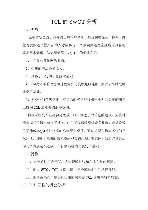 TCL Swot分析