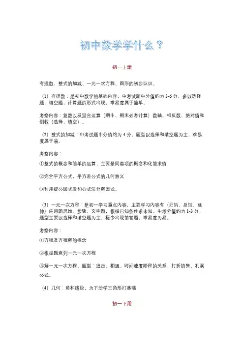 中考数学要点难点分析整理总结
