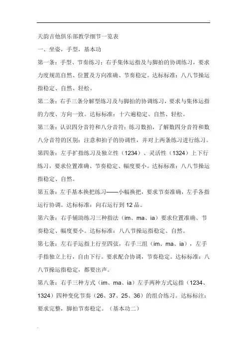 吉他教学大纲 (2)