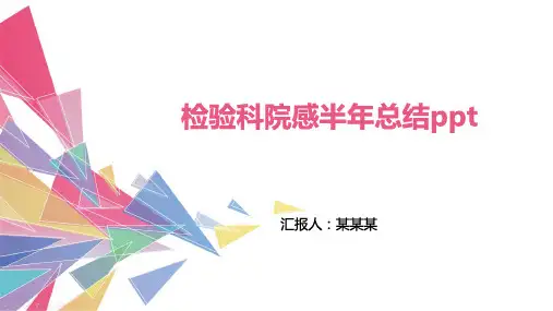 检验科院感半年总结ppt
