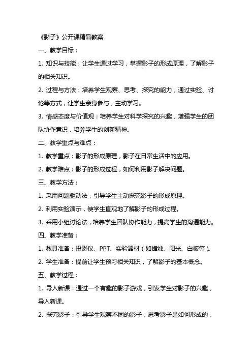 《影子》公开课精品教案