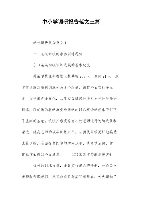 中小学调研报告范文三篇