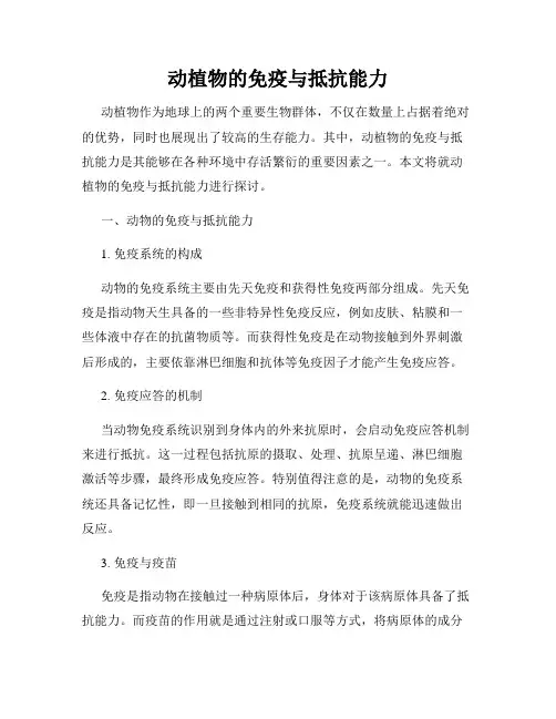 动植物的免疫与抵抗能力