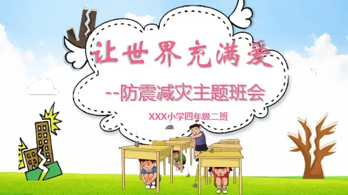 防地震安全主题班会PPT课件