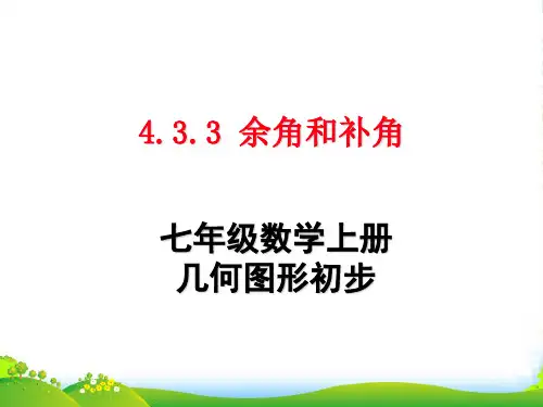 人教版七年级数学上册：4.3.3余角和补角课件