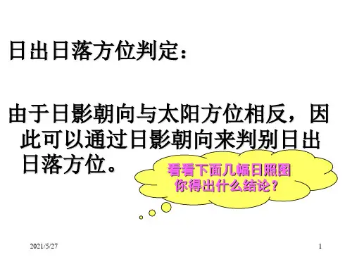 地理日出日落方位及太阳视运动