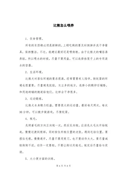比熊怎么喂养