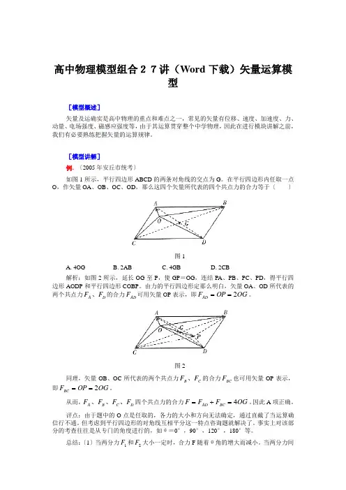 高中物理模型组合27讲(Word下载)矢量运算模型
