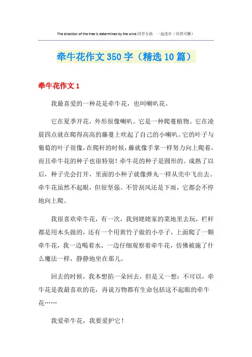 牵牛花作文350字(精选10篇)