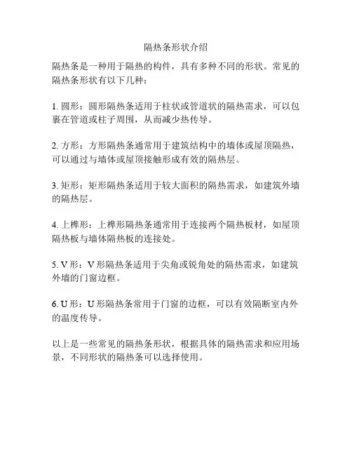 隔热条形状介绍