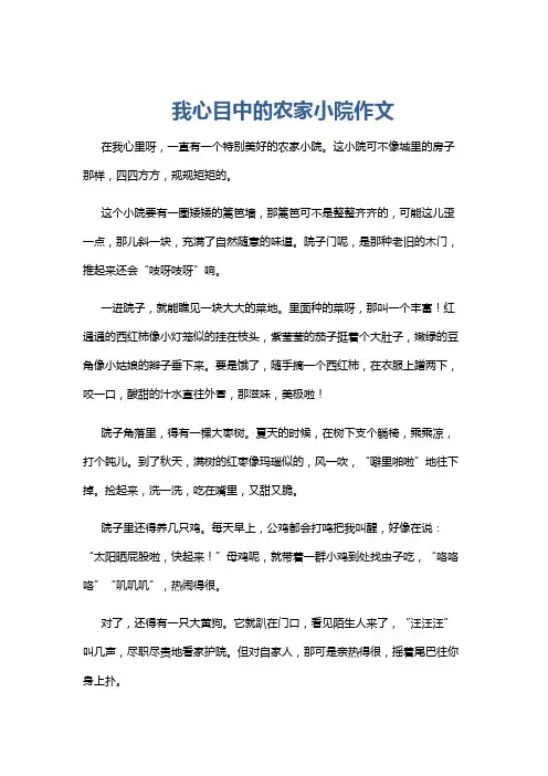 我心目中的农家小院作文