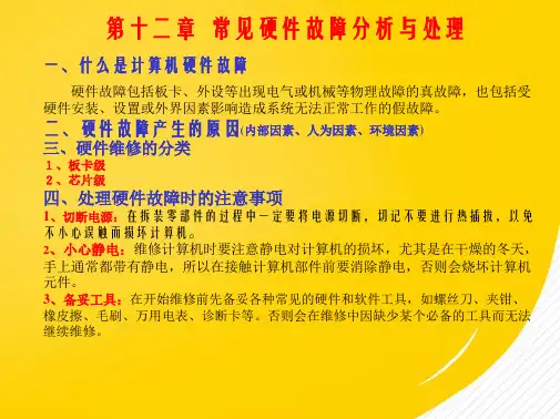 硬件故障分析与处理(详细分析：故障)共6张PPT