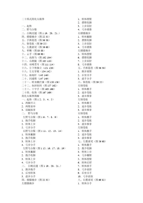 24式太极拳拳谱