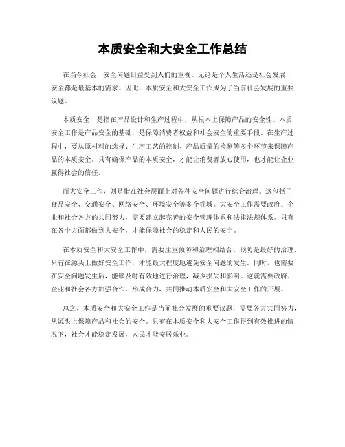 本质安全和大安全工作总结