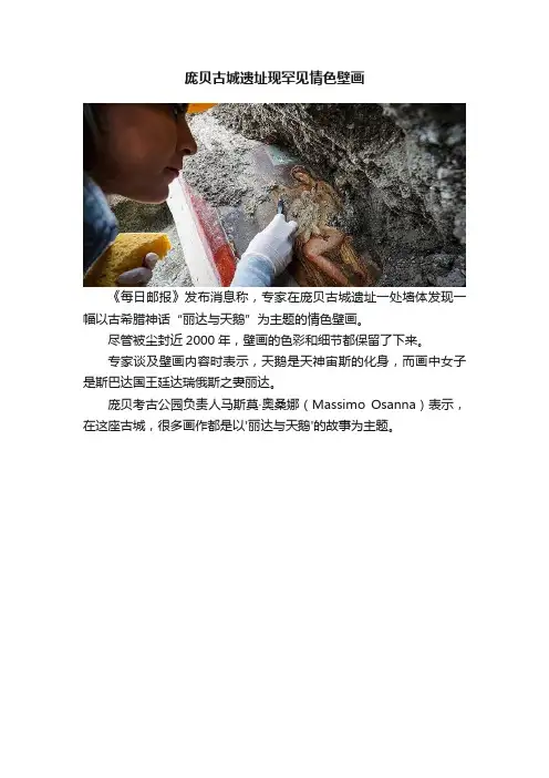 庞贝古城遗址现罕见情色壁画