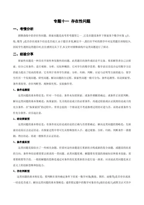专题11 存在性问题(解析版)