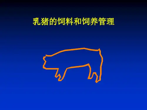 乳猪的饲料和饲养管理培训资料