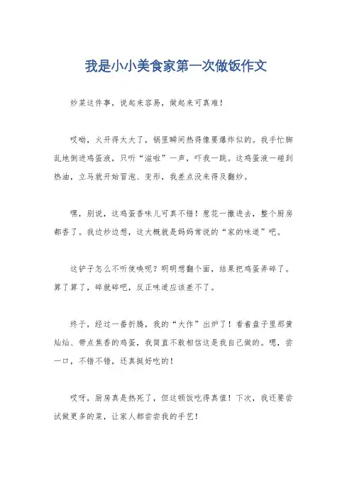 我是小小美食家第一次做饭作文