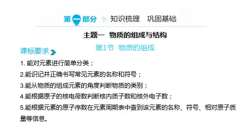 2023广东中考化学专题复习——主题一  物质的组成与结构   第一节  物质的组成