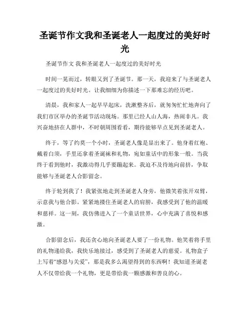 圣诞节作文我和圣诞老人一起度过的美好时光