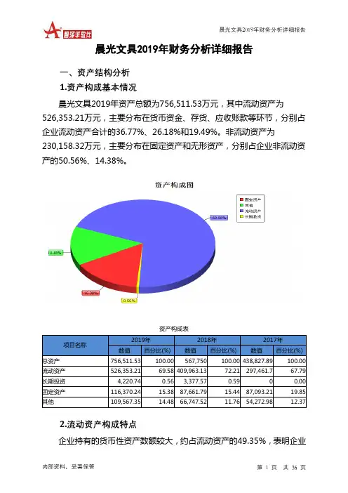 晨光文具2019年财务分析详细报告