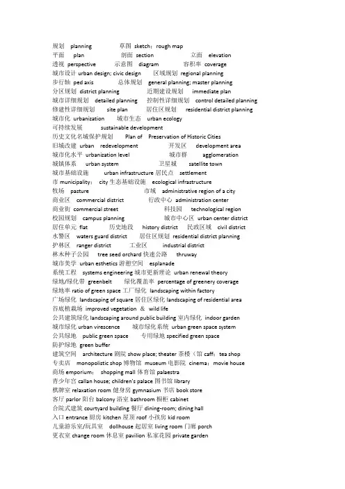 风景园林专业英语词汇总结