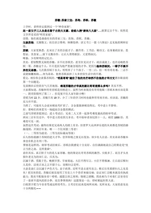 苏辙 苏轼的弟弟  唐宋八大家之一