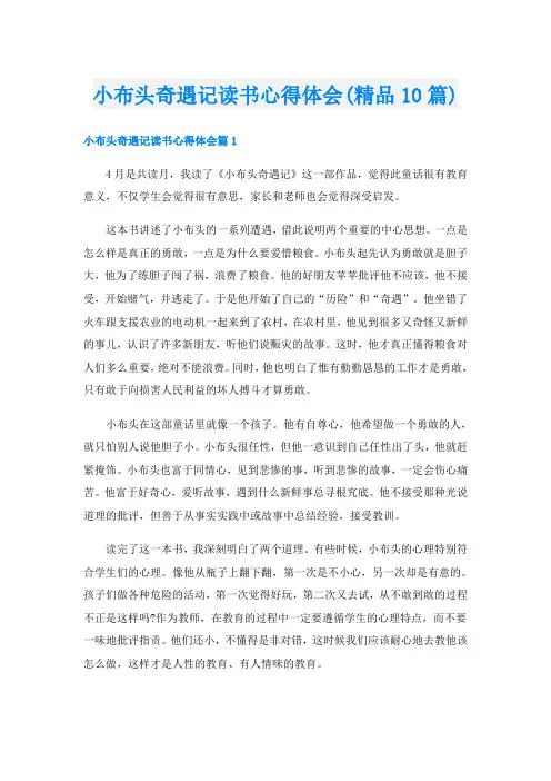 小布头奇遇记读书心得体会(精品10篇)