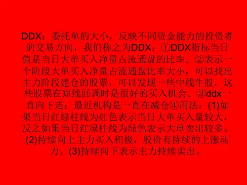 通达信DDX,DDY,DDZ指标及用法