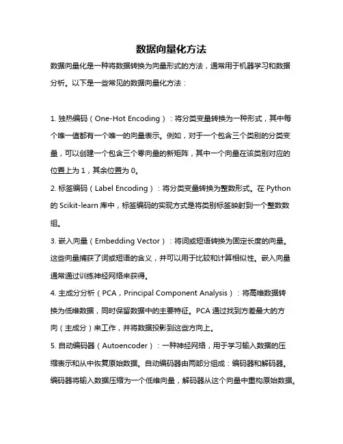数据向量化方法