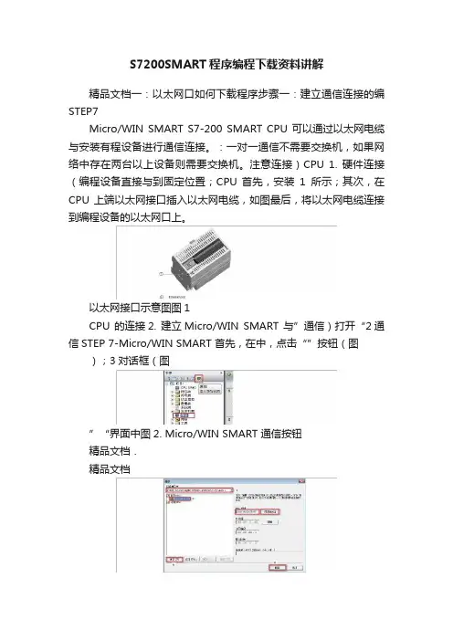 S7200SMART程序编程下载资料讲解