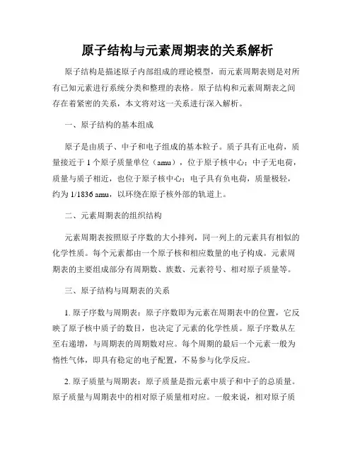 原子结构与元素周期表的关系解析
