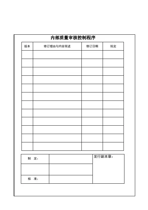 内部质量审核控制程序