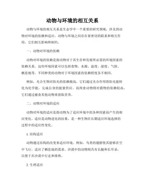 动物与环境的相互关系