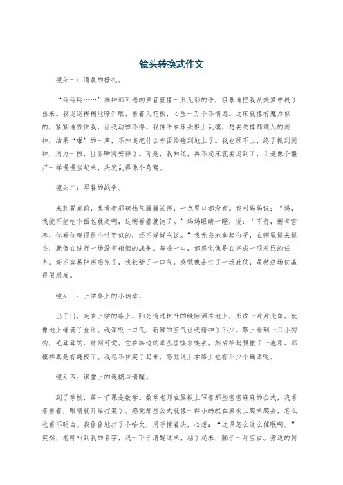 镜头转换式作文