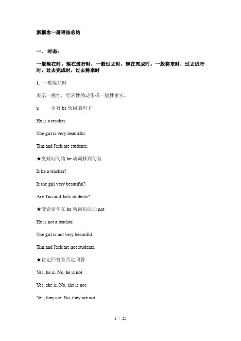 新概念一册语法总结-新东方张燕老师