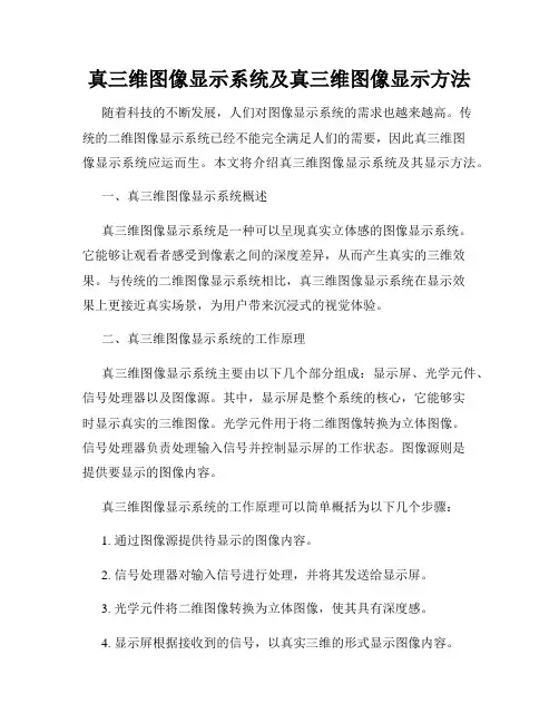 真三维图像显示系统及真三维图像显示方法
