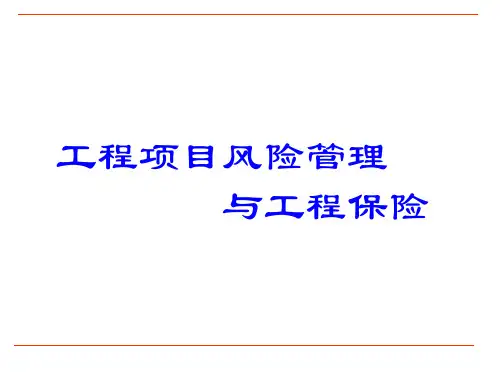 工程项目风险管理与工程保险ppt