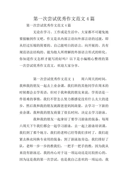 第一次尝试优秀作文范文4篇
